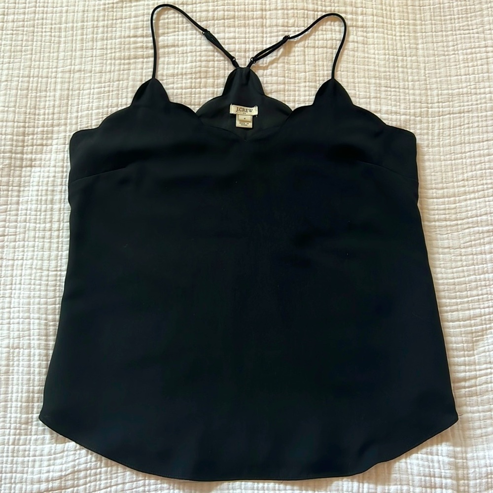 J. Crew Scallop Edge Racer Back Strappy Tank Top - Size Small